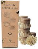 eplanita Replacement Brush Heads (Pack of 8) for Bamboo Dish Brush, Sisal Bristle Refills, Agave Cactus Fibres, Kitchen Eco Scrubber, Plastic Free Washing Up, Zero Waste Cleaning