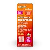 Amazon Basic Care Children's Ibuprofen Oral Suspension, 100 mg per 5 mL, Pain Reliever and Fever Reducer, Berry Flavor, For Sore Throat, Headache Relief and More, 8 fl oz (Pack of 1)