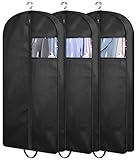 KIMBORA 43" Suit Bags for Closet Storage and Travel, Gusseted Hanging Garment Bags for Men Suit Cover With Handles for Clothes, Coats, Jackets, Shirts（3 Packs）