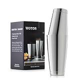 WOTOR Boston Cocktail Shaker Set, 18 oz & 28 oz Stainless Steel Weighted Shaker Tins, Metal Martini Shaker Drink Mixer for Bartending, professional Bar Tools for Bartender （Sliver）