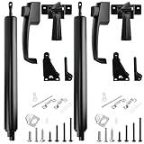 Gisafai 2 Sets Storm Door Closer Door Closure Heavy Duty Screen Door Closer Pneumatic Door Closer Screen Door Replacement Parts with Door Handles, Hold and Close Smooth (Black)