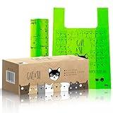 Certified Home Compostable Cat Litter Bags For Poop - 10% to Charity - Cornstarch-Based - For Cleaning Up Litter Trays - NF T51-800 Compliant - 90 Extra Large Disposable Bags