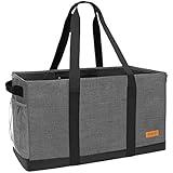 WONDAY Extra Large Foldable Standing Tote Bag, Reusable Thirty One Bag with Handles for Grocery Shopping, Beach, and More
