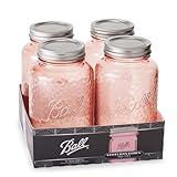 Ball Jar Rose Vintage Regular Mouth Quart Canning Jars, 4-Pack, 4 Pack
