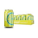 Poppi Sparkling Prebiotic Soda Beverage with Ginger Lime, Seltzer Water and Fruit Juice, Gin,12 oz, Pack of 12, Packaging May Vary