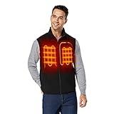 ORORO Men's Heated Vest with Battery, Lightweight Heating Fleece Vest (Charger Not Included) (Black, L)