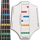 Non-Adhesive Violin Finger Guide and Fingering Chart, Static Cling Fingerboard Stickers, Note Labels (Type B_Note Names, 4/4 full size)