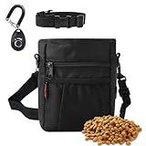 kissleaf Dog Treat Pouch with Magnetic Closure, Treat Pouches for Pet Training, Large Dog Treat Training Pouch and Dog Clicker, Dog Training Treat Pouch Built-in Poop Bag Dispenser, Hands-Free Snack