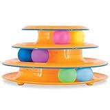 Catstages Tower of Tracks Interactive 3-Tier Cat Track Toy with Spinning Balls, Orange