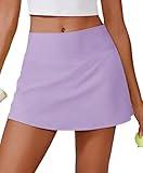 PINSPARK Womens Golf Skirt High Waisted Athletic Skirts A-line Golf Skirt for Running Sports Workout Pickleball, Purple Small