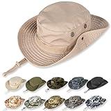 Sun Hats for Men Women Bucket Hat UPF 50+ UV Protection Boonie Hat for Safari Fishing Hiking Garden Beach Khaki