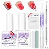 SAVILAND Dip Powder Remover 2 Pcs: Professional Dip Nail Remover Kit Gentle & Safe Remove Dip Nails With Cuticle Oil Nail File Tools Gel Polish Remover No Need Soaking Or Wrapping 0.5 Floz Home Use