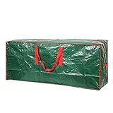 Sattiyrch Christmas Tree Storage Bag - Fits Up to 7.5 ft Holiday Xmas Disassembled Trees with Durable Reinforced Handles & Dual Zipper - Waterproof Material Protects from Dust,Moisture(Green)