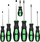 GURADESIGN 7-Piece Magnetic Screwdrivers Set, 4 Phillips and 3 Flat, Professional Cushion Grip Screwdriver Set