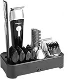 SMINIKER Professional 5 in 1 Multi-functional Waterproof Man's Grooming Kit Hair Clippers Beard Trimmer Kit Body Groomer Kit of Mustache Trimmer Nose Hair Trimmer Precision Trimmer