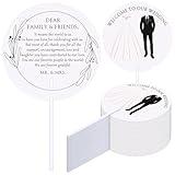 Briwooody 100 Pcs Wedding Hand Fans for Guests Bulk Plastic Round Decorative Fans with Handle for Wedding Party Favors(Bride and Groom Style)