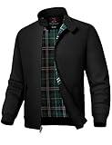 Rdruko Men's Bomber Jacket Cotton Lightweight Windbreaker Jackets Full Zip Spring Fall Casual Fashion Coat,Black,L