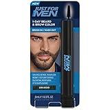 Just for Men 1-Day Beard & Brow Color, Temporary Color for Beard and Eyebrows, For a Fuller, Well-Defined Look, Up to 30 Applications, Dark Brown