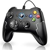 EasySMX Wired Gaming Controller,PC Game Controller Joystick with Dual-Vibration Turbo and Trigger Buttons for Windows PC/ PS3/ Android TV Box/Tesla(Black)