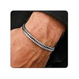 Galis Chain Bracelets For Men - Premium Stainless Steel Mens Bracelet, Silver Plated Non Tarnish Bracelet - This Snake Chain, Stylish Gifts For Him 7.5"