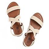 Rekayla Flat Elastic Sandals for Women Beige 075