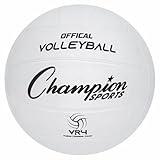Champion Sports Rubber Volleyball, Official Size, for Indoor and Outdoor Use - Durable, Regulation Volleyballs for Beginners, Competitive, Recreational Play - Premium Volleyball - White, VR4