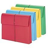 Smead Colored Expanding File Wallet with Flap and Cord Closure, 2" Expansion, Letter Size, Assorted Colors, 10 per Box (77207)