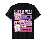 Anime Just a Girl Who Loves Anime Ramen And Sketching T-Shirt