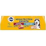 PEDIGREE High Protein Adult Canned Wet Dog Food Variety Pack, Chicken & Turkey Flavor in Gravy and Beef & Lamb Flavor in Gravy,13.2 Oz Cans (Pack of 12)