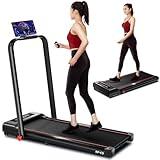 RHYTHM FUN Foldable Treadmill, 300 lb Capacity Walking Pad 2.5HP Treadmill Under Desk, Portable Treadmill for Home and Office, Folding Treadmill 2 in 1 with Remote Control, LED Display