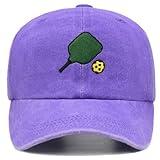 MINYJHZ Pickleball Hat, Pickleball Gift for Men Women, Adjustable Embroidered Baseball Cap, Comfortable, Breathable and Fashionable Purple