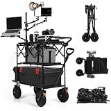 TARION Video Production Camera Cart: Foldable Cart for Photographer Quick Release with 360° Swivel Wheels for Film Studio Stage Lighting Storage Digital Tech Cart Payload up to 44lb Titanrig Cart