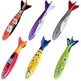 sumetact Pool Toys for Kids Ages 4-8 8-12, 6 Pack Shark Diving Toys for Underwater Games, Summer Water Fun & Pool Activities