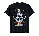 Santa Shark Christmas Tree Lights T-Shirt