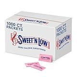 Sweet'N Low Zero Calorie Sweetener Packets, 1000 Ct, Kosher & Gluten Free, Low Glycemic Index, Individual Tea and Coffee Sweetener Packets