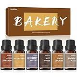 AmaKane Fragrance Oils Bakery Set, Fragrance Oil for Candle Making, Soap Making Scents, Diffuser Oils Scents for Home, Apple Cinnamon, Sugar Cookies and More Aromatherapy Oils 6x10 ml