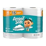 Angel Soft Toilet Paper, 4 Mega Rolls = 16 Regular Rolls, Soft and Strong Toilet Tissue