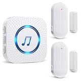 Door Chime,SanJie Wireless Door Sensor Chime When Door Opens,Door Entry Alarm Chime for Business/Home/Kids,500 FT Range,26 Chimes 5 Adjustable Volume Door Ringer Alert 2 Sensors + 1 Receivers