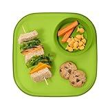 Madesmart Dipware Reusable Dining Plate/Serving Tray for Appetizers and Snacks, Food-Safe Appetizer Serving Platter with Removable Dip Bowl, Lime