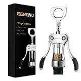 Wine Opener, Zinc Alloy Premium Wing Corkscrew Wine Bottle Opener with Multifunctional Bottles Opener, Sharp Corkscrew with Ergonomic Non-slip Wing Handle, Upgrade