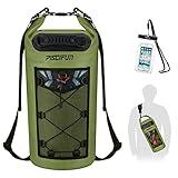 Piscifun Waterproof Backpack 10L 20L 30L 40L Floating Backpack with Waterproof Phone Case for Water Sports Fishing Boating Kayaking Surfing Rafting Gift for Men Women, Green, 10l-2, 10l