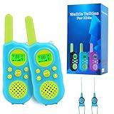 VOOPON Kids Walkie Talkie 3-12 ages 4 5 6 7 8 Years Old 22 Channels Portable Two Way Radio Toys Gifts with Flash Light and LCD Screen,VOX Long Range for Boys Girls Adventures, Camping, Hiking (Blue 2)