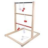 GOTHINK Ladder Toss Game Set - Premium Pine Wooden Golf Lawn Game with 6 Ladder Balls - Outdoor Backyard Game for Teens Adults Family