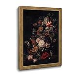 EPHANY Mutle Flowers Canvas Wall Art for Living Room - Black Dark Red and White Floral Picture, Wall Decor for Dining Room Bedroom Bathroom Kitchen Print Painting for Home Decorations