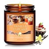 Fall Candle, Vanilla Cupcake Scented Candles for Home, Natural Soy Autumn Candle Aromatherapy Candle, 7 oz Jar Candles Fall Gifts for Women Men