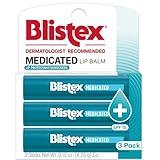 Blistex Medicated Lip Balm, 0.15 Ounce, 3 Count (Pack of 1) Prevent Dryness & Chapping, SPF 15 Sun Protection, Seals in Moisture, Hydrating Lip Balm, Easy Glide Formula for Full Coverage