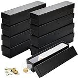 8PCS Coin Storage Box Coin Holders Coin Protector Boxes for Collectors Protect Gasket Coin Case Cardboard Coin Collecting Supplies Coin Collection Boxes for Coins Jewelry Storage (Black)