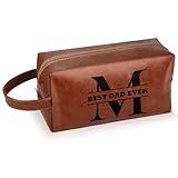 Yeyeplum Best Dad Ever Gifts Letter M Travel Toiletry Bag for Men Christmas Personlized Dad Gifts from Daughter Wife Son Toiletry Bag Gift for Birthday Father's Day Valentine Wedding