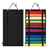 HUHYNN Martial Arts Belts Organizer, Hanging Karate Belt Display Holds 12 Karate Belts for Martial Arts Learners(No Accessories Included) (Black)