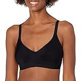 Warner's Blissful Benefits Wireless Lightly Lined Bra with Seamless Stretch, Black, Large